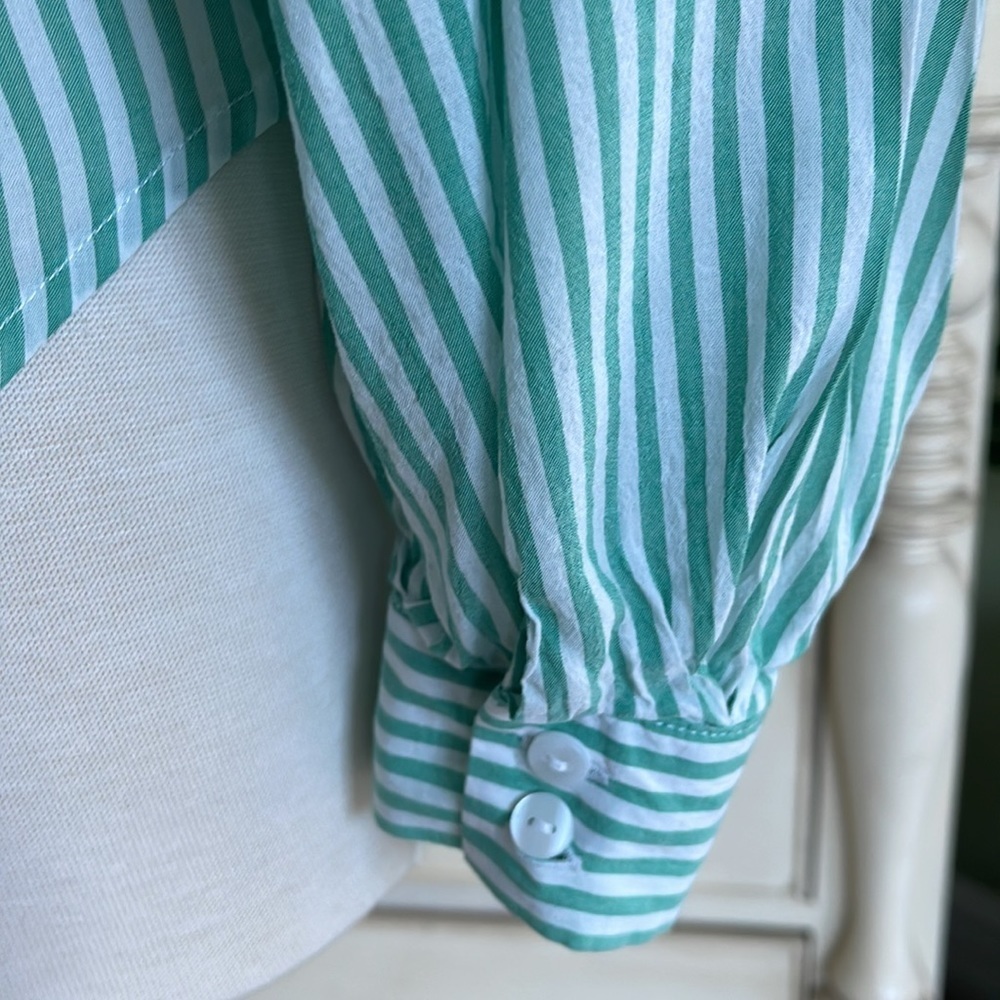A New Day Striped green and white shirt size XS - Picture 6 of 8